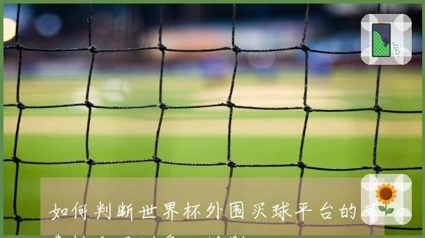 如何判断世界杯外围买球平台的可靠性和亚洲盘口规则